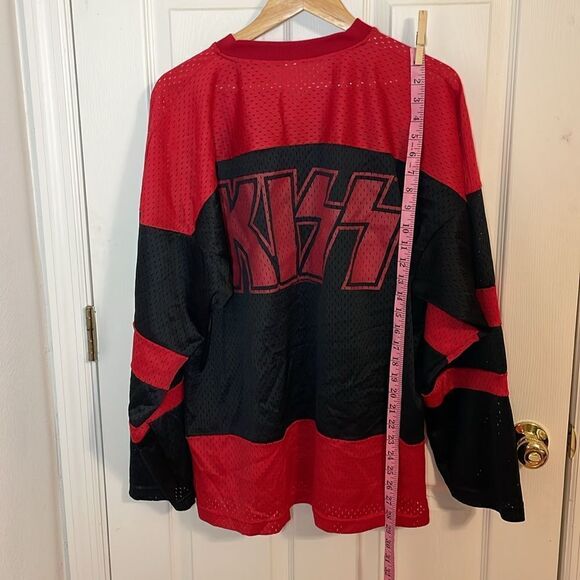 KISS Army Hockey Jersey,  Vintage Fan Club Shirt, Red, Black, Yellow 1998, XL - Picture 5 of 6